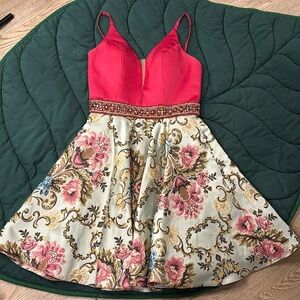 Hannah S Pink Floral Cocktail Dress Style 27155